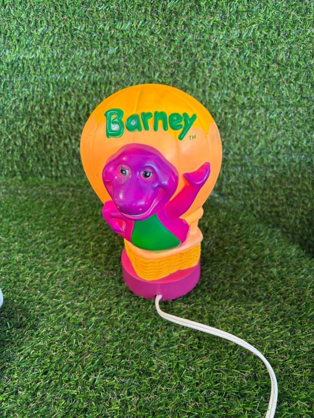 Vintage 1992 Barney Dinosaur Hot Air Balloon Lamp Happiness Express Night Light